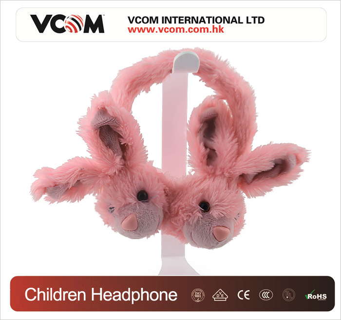 Casque VCOM pour enfants sous forme de peluche de lapin