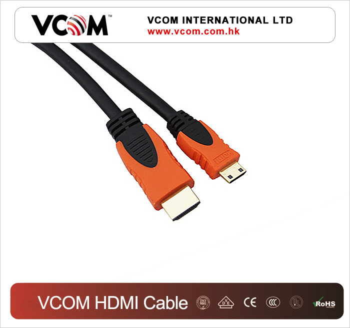cble HDMI VCOM de haut de gamme Orange et Noir moul 