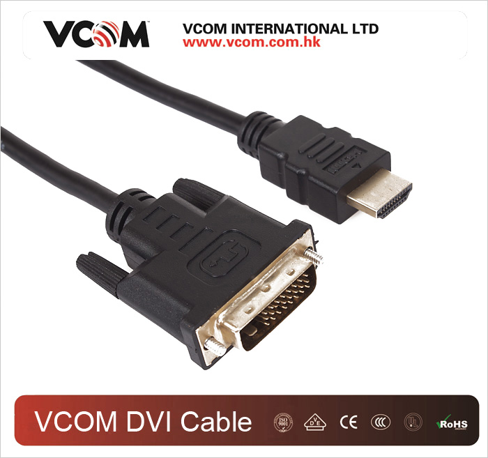 Cble VCOM noir mle  mle DVI vers HDMI