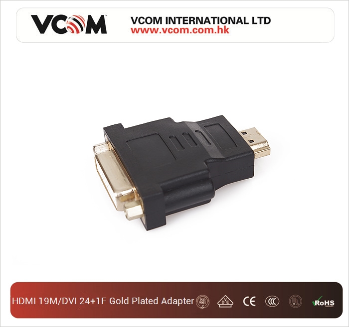 VCOM HDMI 19M / DVI 24 + 1F plaqu or