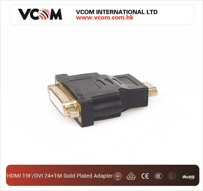 VCOM HDMI 19F / DVI 24 + 1M plaqu or