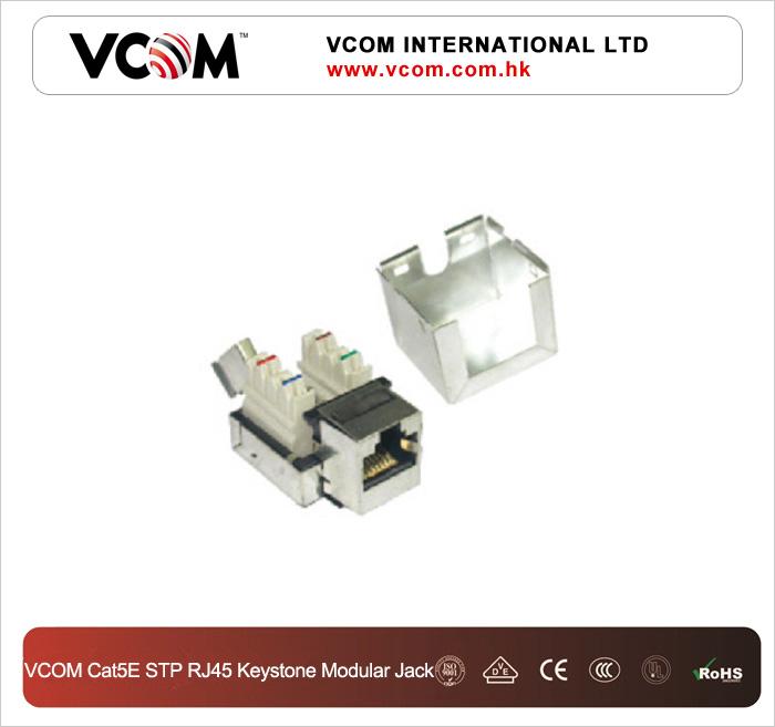 Keystone VCOM Cat5E STP RJ45 Jack modulaire