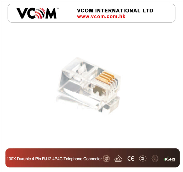 Connecteur VCOM Tlphone 100X Durable 4 Pin RJ12 4P4C