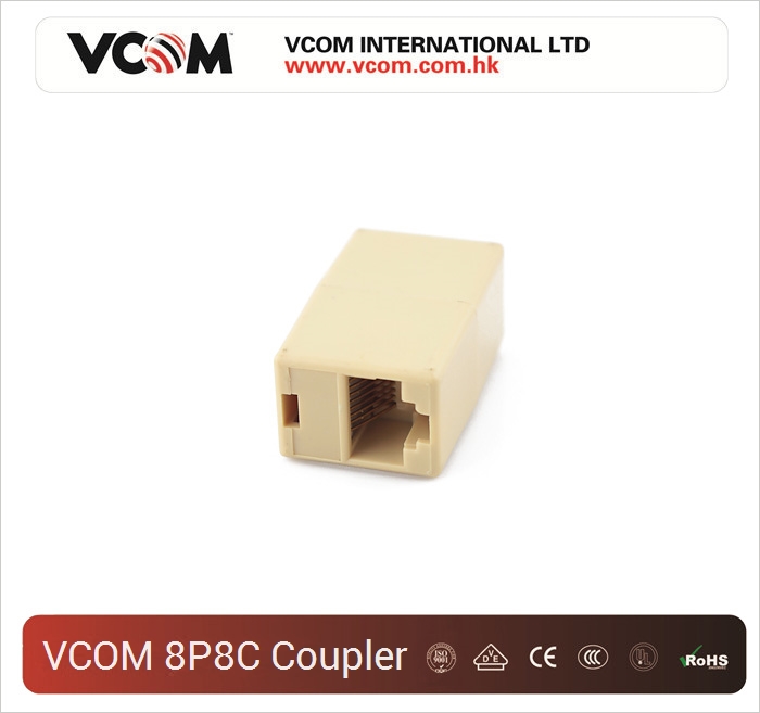Connecteur coupleur VCOM RJ45 mle  femelle CAT5 8P8C 