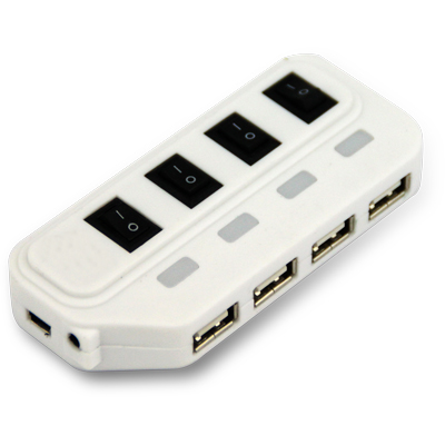 Hub VCOM Blanc   4 Ports USB Compatible avec USB 2.0 