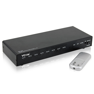 Splitter HDMI Ethernet VCOM 2x8 
