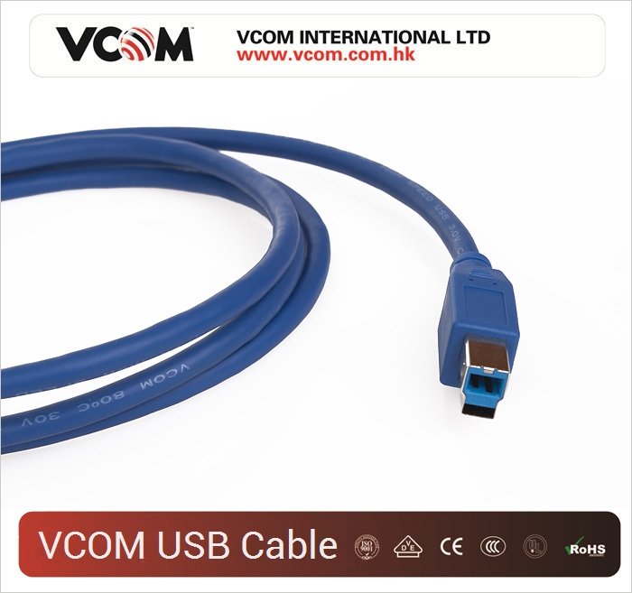 Cble USB VCOM haut dbit Bleu 3.0V AM / BM