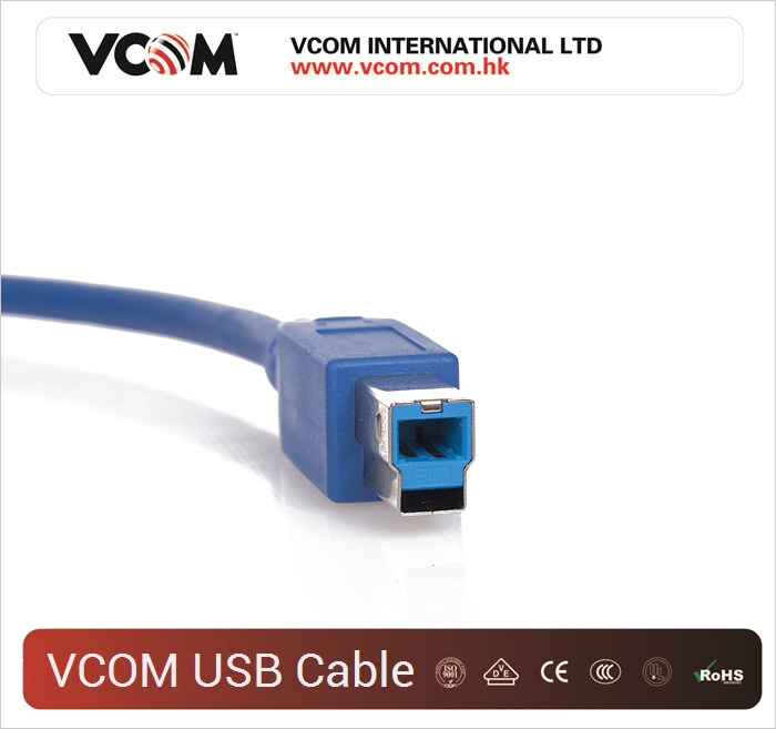Cble USB VCOM haut dbit Bleu 3.0V AM / BM
