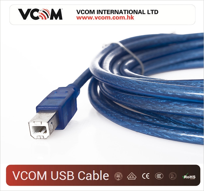 Cble USB VCOM 2.0V bleu AM/BM