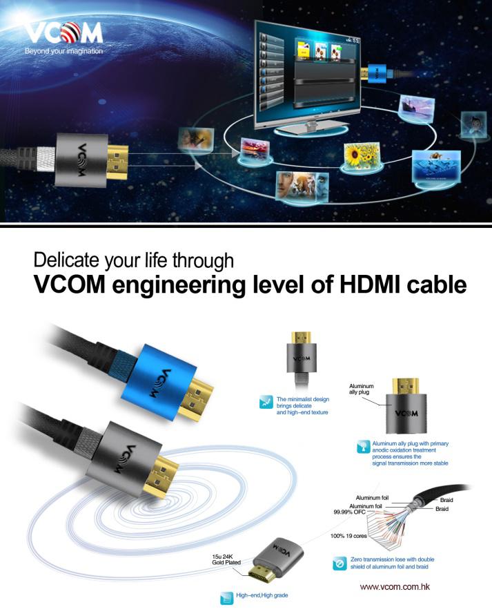 VCOM Niveau Ingénierie de Câble HDMI
